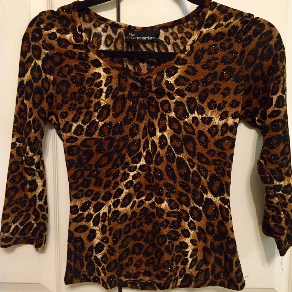 Leopard quarter sleeve shirt